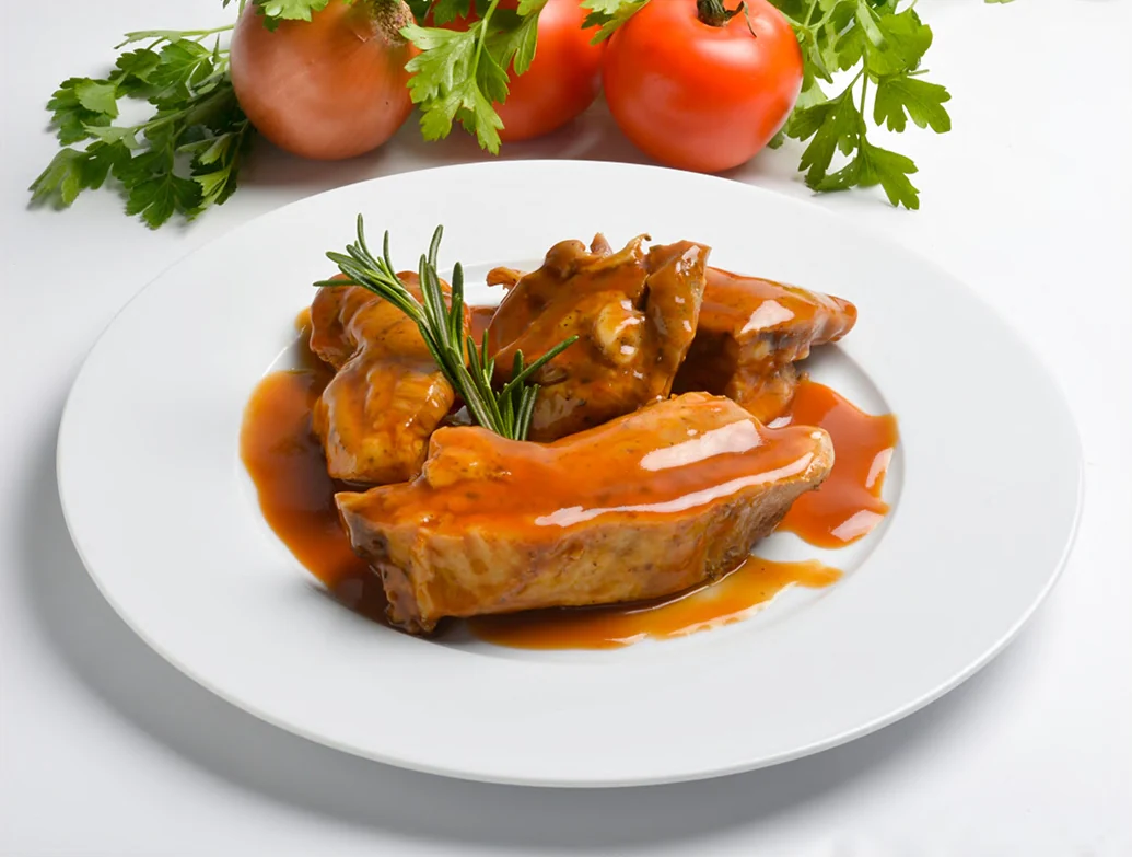 Presentación de Costillas de cerdo barbacoa
